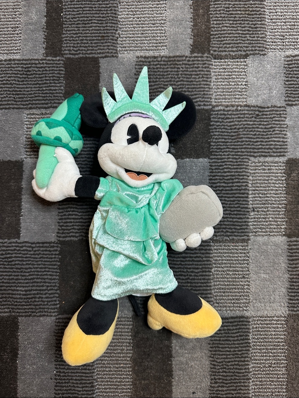 Disney Minnie Mouse Statue of Liberty Plush - Mint Green, Black, Yellow